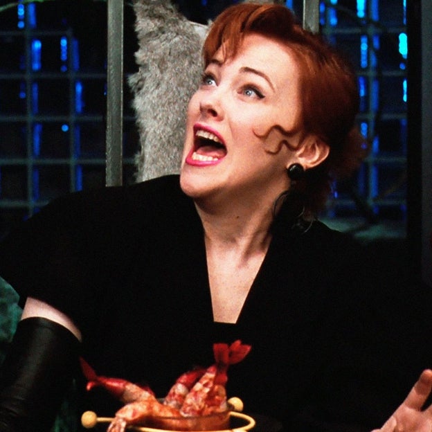 Catherine O'Hara mitinėje „Bitelchús“ scenoje.