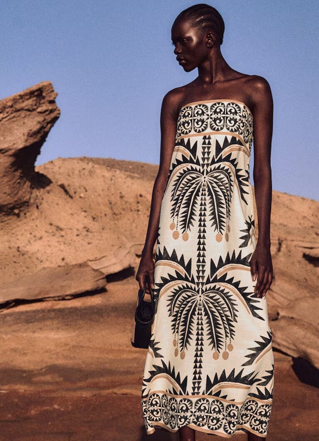 „H&M Fluid Print“ suknelė.