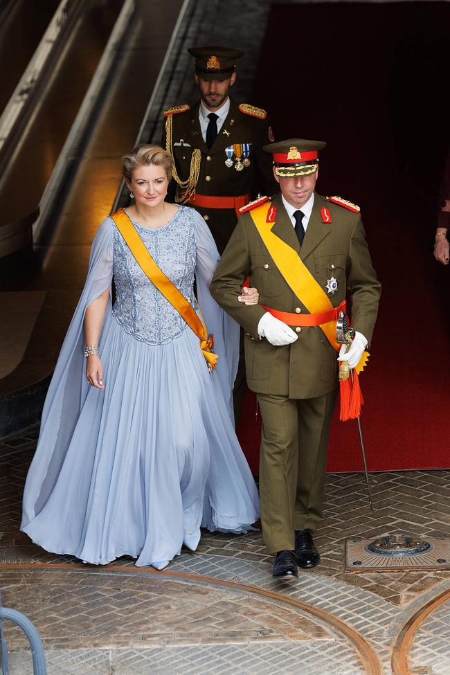 Didžioji Liuksemburgo kunigaikštienė, Estefanía de Lannoy, šalia Didžiojo kunigaikščio Guillermo.