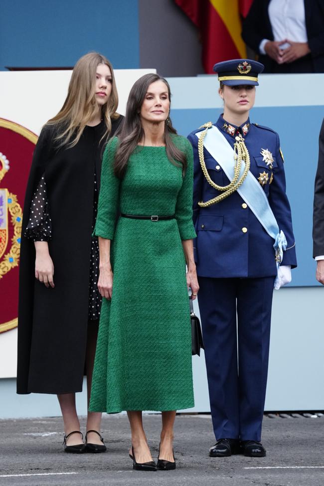 Karalienė Letizia su „Infanta Sofía“ ir princese Leonor.
