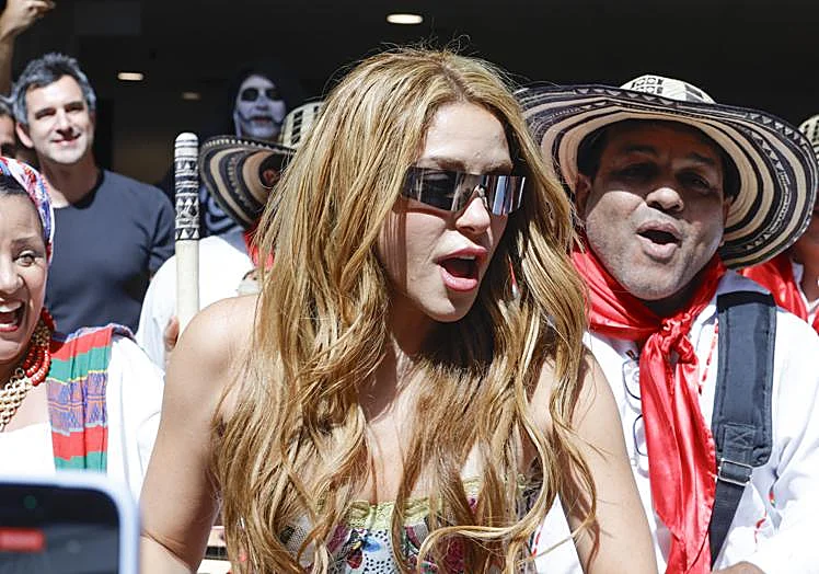 Shakira atvykus į Madridą.