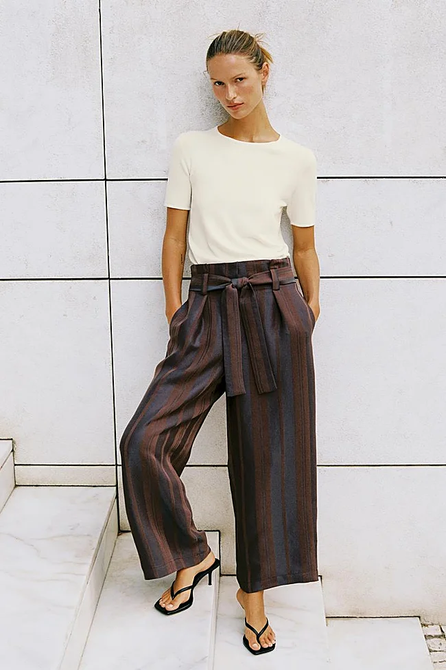 Dryžuotos kelnės „Zara“ (29,99 euro)